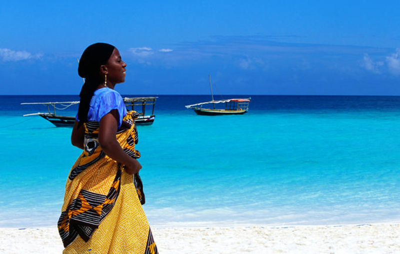 Woman in kanga, Zanzibar